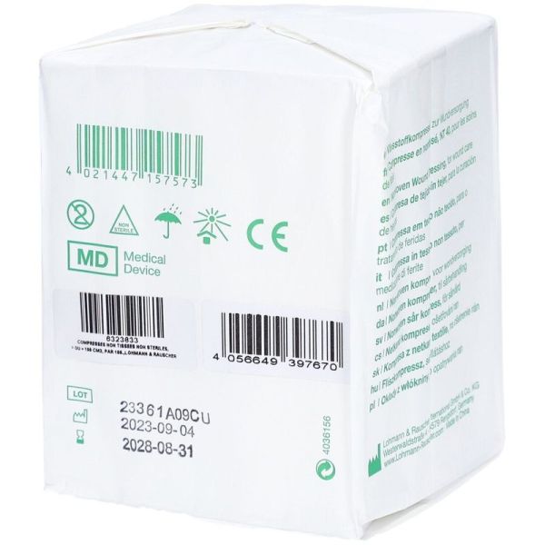 Compresses Non Stériles Non Tissées Vliwasoft - 10 cm x 10 cm, 100 compresses