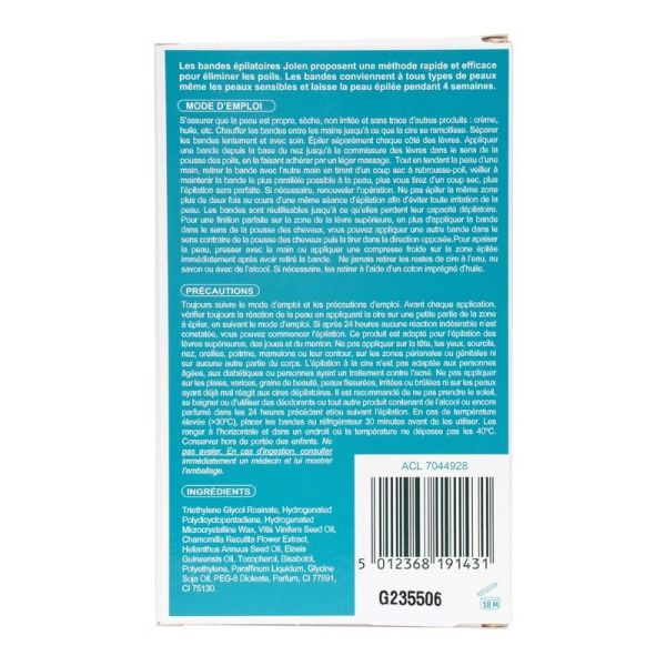 Bandes de cire epilatoires - Visage - 16 bandes