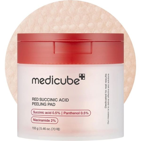 Red Succinic Acid Peeling Pads - 70 disques