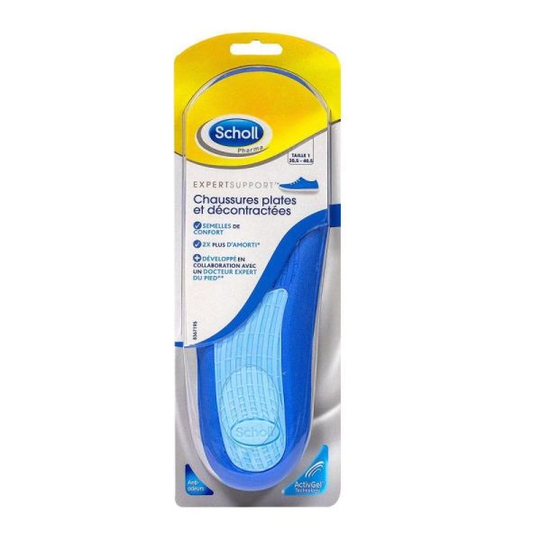 Scholl 2 semelles confort chaussures plates 35,5-40,5