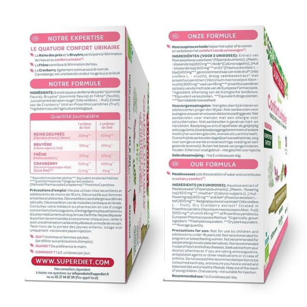 Quatuor Confort Urinaire Bio - 20 unidoses de 15 ml