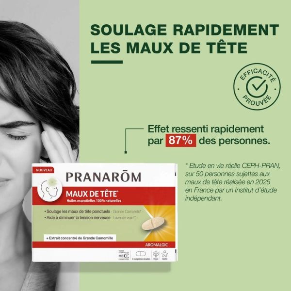 Comprimés maux de tête - 8 comprimés sécables