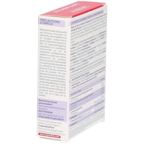 Ashwagandha Safran Santé mentale - 30 gélules