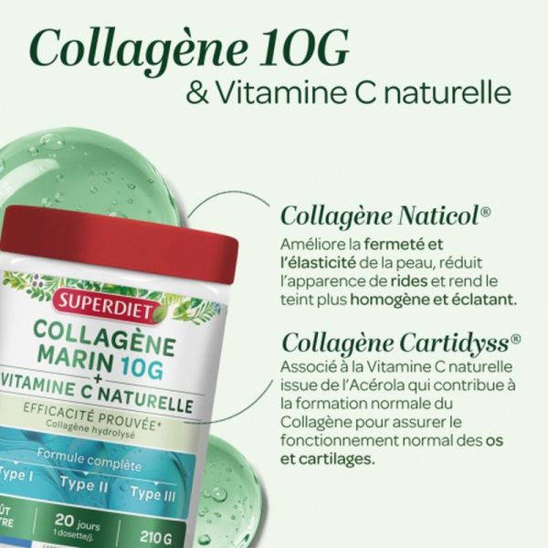 Collagène Marin 10 g + Vitamine C poudre +25% offerts - 25 dosettes