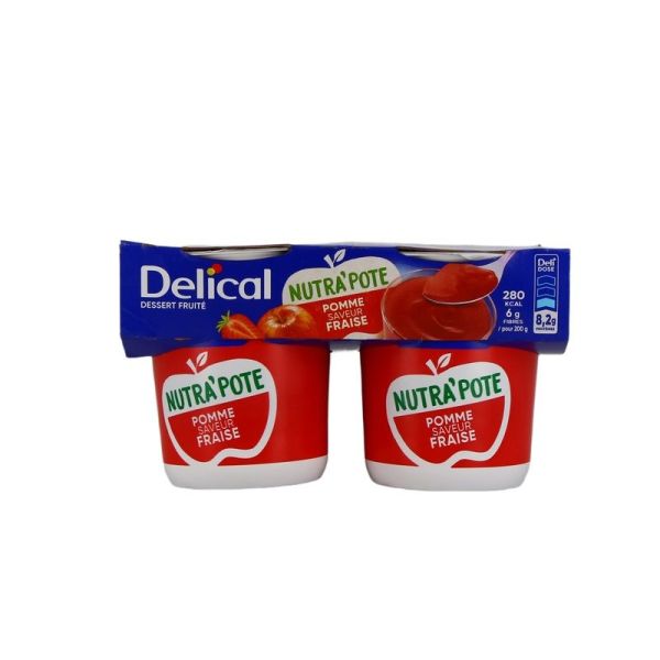 NUTRA'POTE nutriment - Pomme-Fraise - 4 x 200 g
