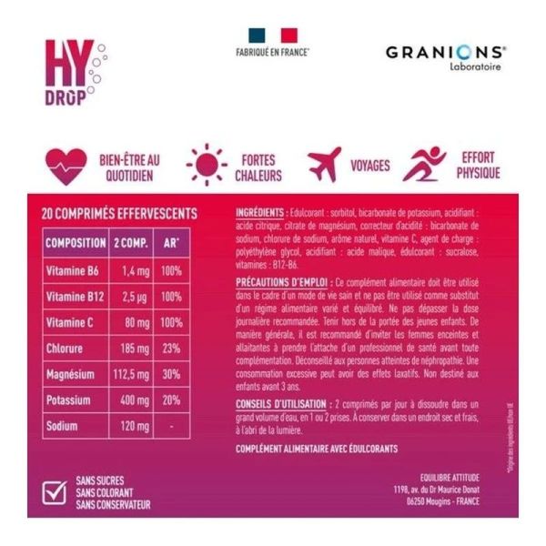 Hydrop Vitamines et Minéraux - 20 comprimés