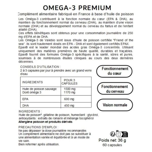 Oméga 3 Premium - 60 gélules
