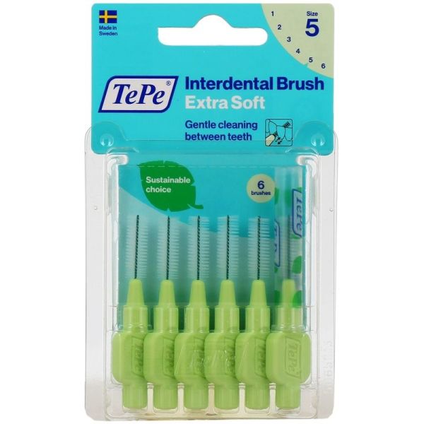 TePe Brossettes interdentaires extra souples Vert 0,8 mm (x6)