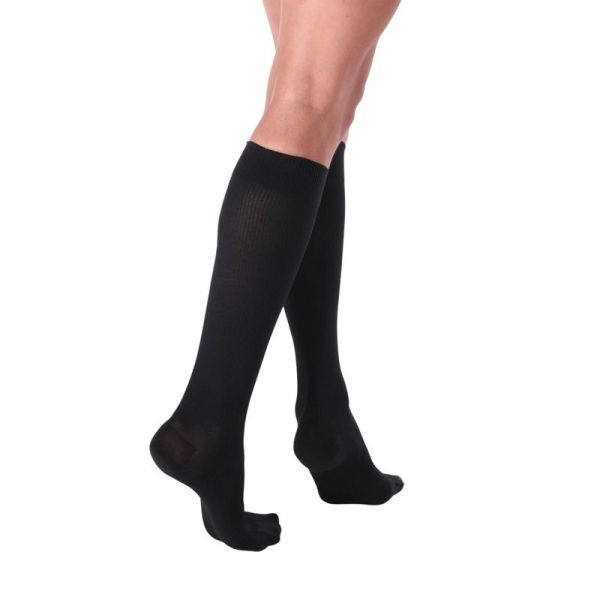 Chaussettes de Contention Mixte Classe 3 Naturel Soie - noir T3C