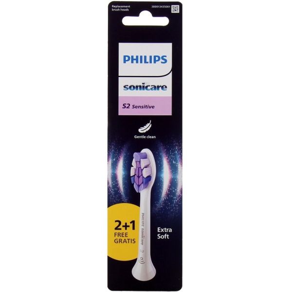 Tête de Brosse Sensitive Sonicare - 2 Têtes de Brosse + 1 OFFERTE - Blanc