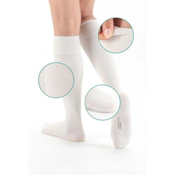 Venoflex Simply Coton Fin Chaussettes de contention Classe 2 - Noir - Taille 4 Normal