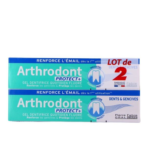Arthrodont Protect+ Gel Dentifrice Quotidien Fluoré - 2 x 75 ml