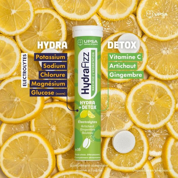 Hydra +Detox - 16 comprimés effervescents