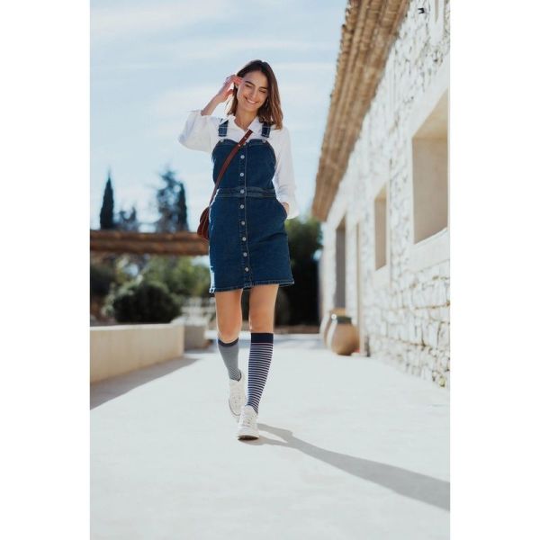 Marinière - Chaussettes de contention femme classe 2 - Taille L Normal