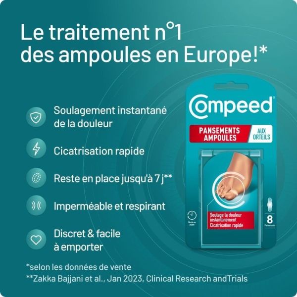 Pansement Ampoule Orteils - 8 pansements