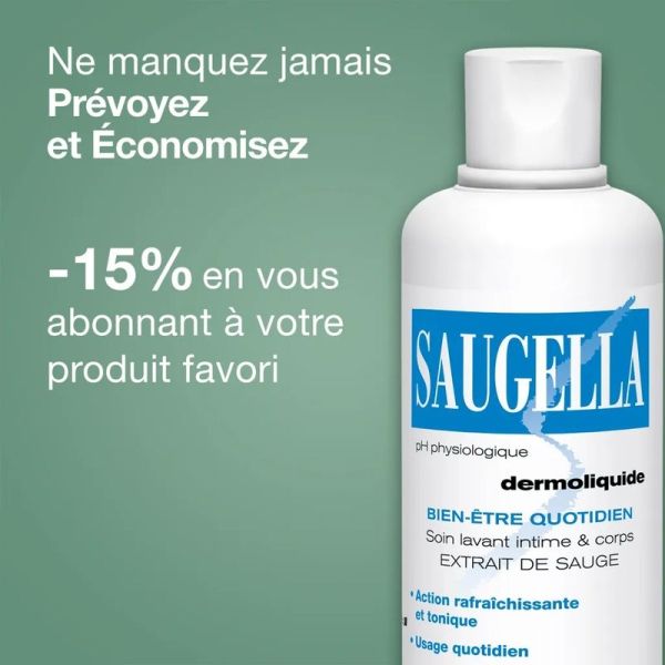 Saugella Dermoliquide soin lavant intime - 2 x 500 ml