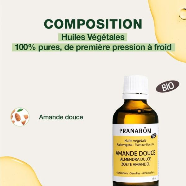 Huile Végétale d'Amande douce - Bio - 50 ml