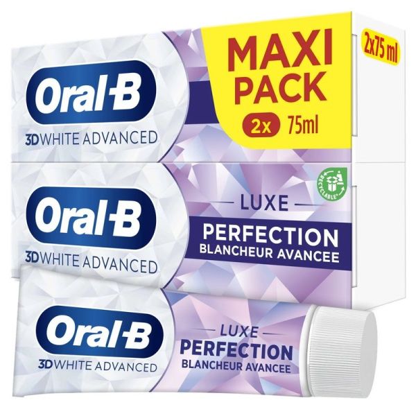 3D White Advanced Luxe Perfection Dentifrice - 2 tubes - 75 ml
