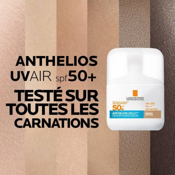 ANTHELIOS UVAIR - SPF50+ Sérum Solaire Visage - Teinte Medium - 50 ml