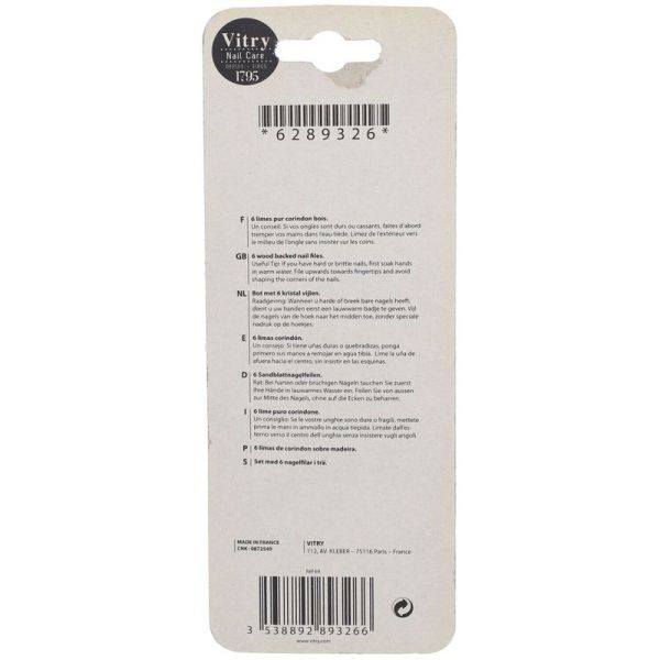 Limes manucure bois 17 cm - 6 limes