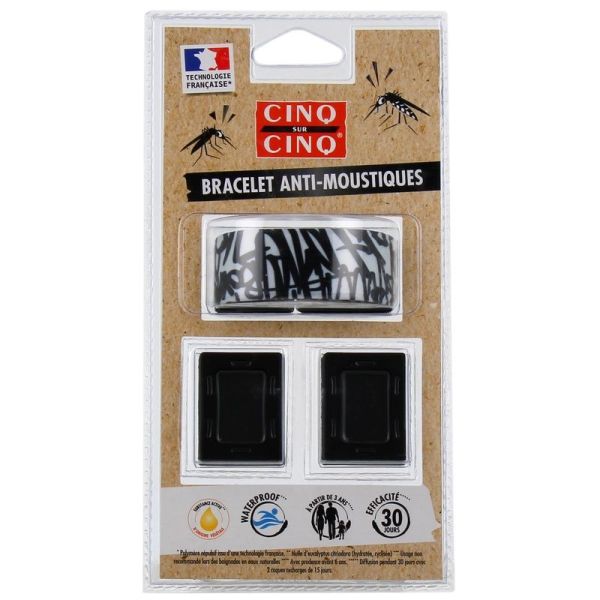 Bracelet Anti-Moustiques Graffiti Noir - 1 unité
