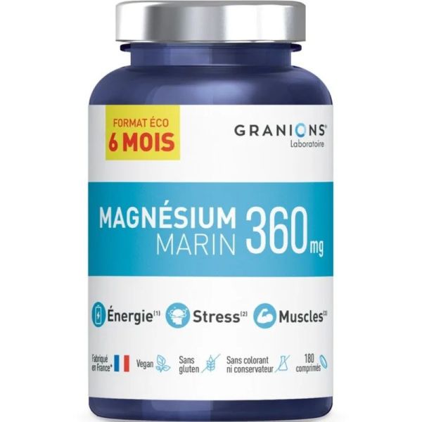 Magnésium Marin format éco 6 mois - 180 comprimés