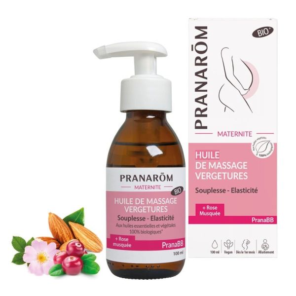 Huile de massage vergetures - Bio - 100 ml
