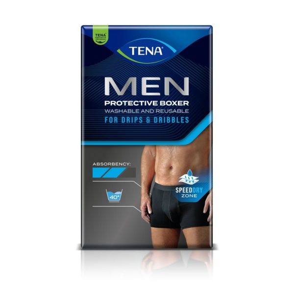 MEN PROTECTIVE BOXER - Boxer de Protection Lavable - Noir - Taille L, 1 unité