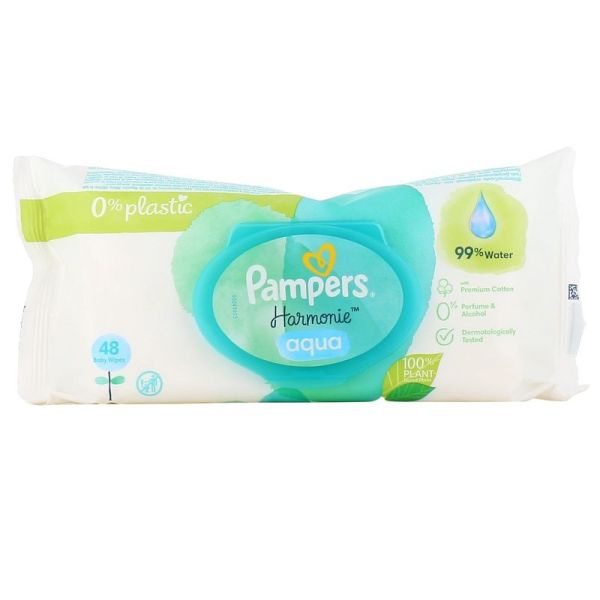 Harmonie Aqua Lingettes Bébé - 48 lingettes