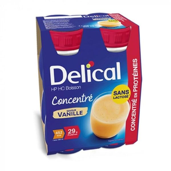 Delical Concentré Boisson Hypercalorique Vanille - 4 x 200 ml