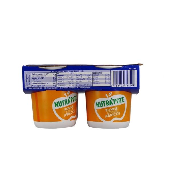 Nutra'Pote Dessert aux Fruits - pomme-abricot - 4 x 200 g