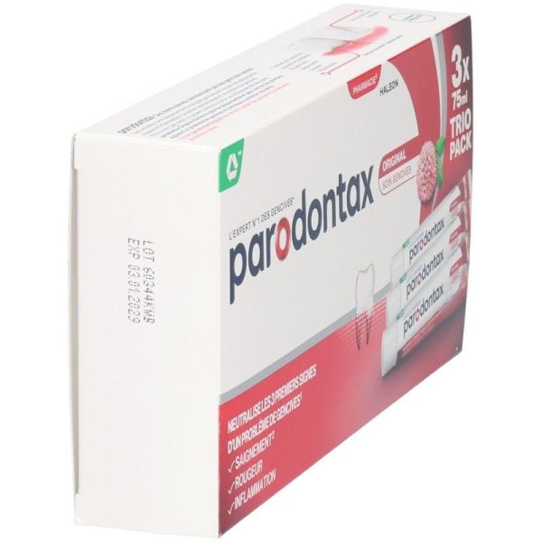 ORIGINAL - Dentifrice Quotidien au Fluor - Saignement des Gencives - 3 x 75 ml