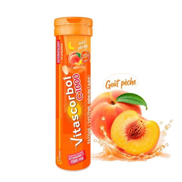 C1000 - Pêche - 15 comprimés effervescents