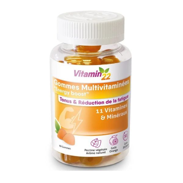 Vitamin'22 multivitaminées Energy Boost 60 gummies