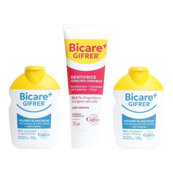 Bicare Plus - Coffret blancheur poudre + dentifrice
