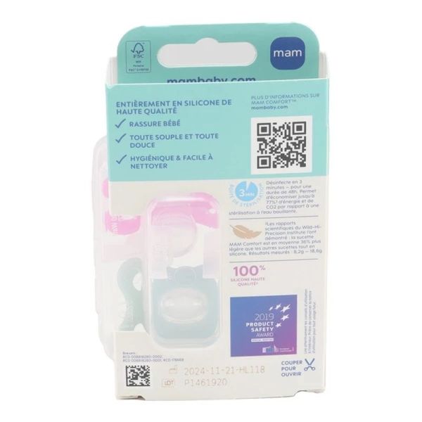 Comfort Sucette symétrique silicone - 2-12 mois - Lot de 2