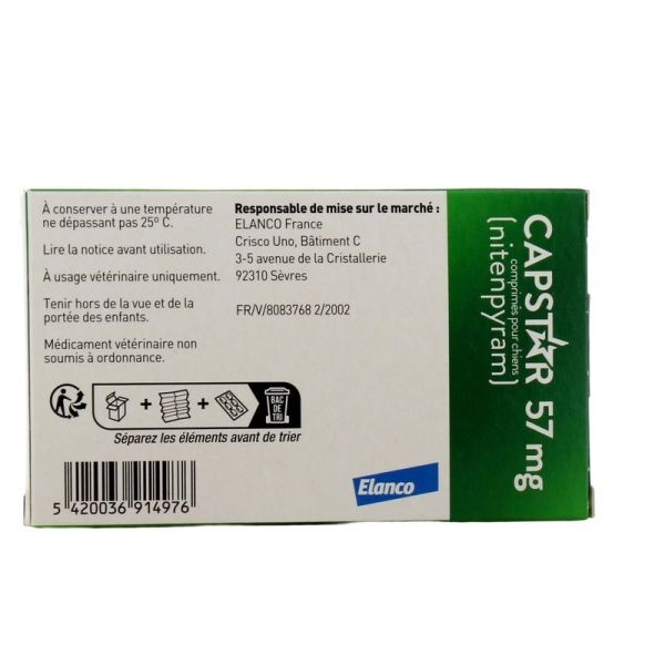 Capstar 57mg Chiens - 6 comprimés