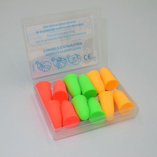 Protections Auditives en Mousse Fluo - 6 paires