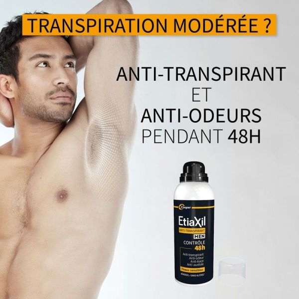 Anti-transpirant Homme Contrôle 48h - Transpiration Modérée MEN - 2 x 150 ml