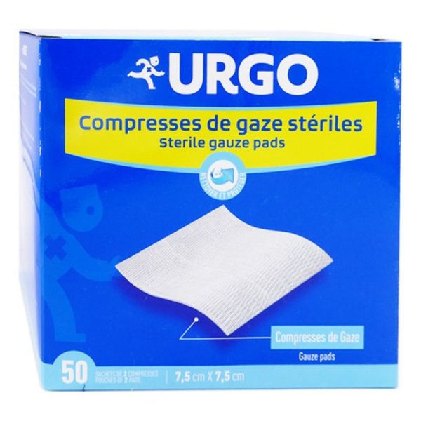Compresses de gaze steriles 7,5 x 7,5 cm - 50 sachets de 2