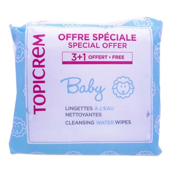 Baby Lingettes Nettoyantes à l'Eau - Lot de 4