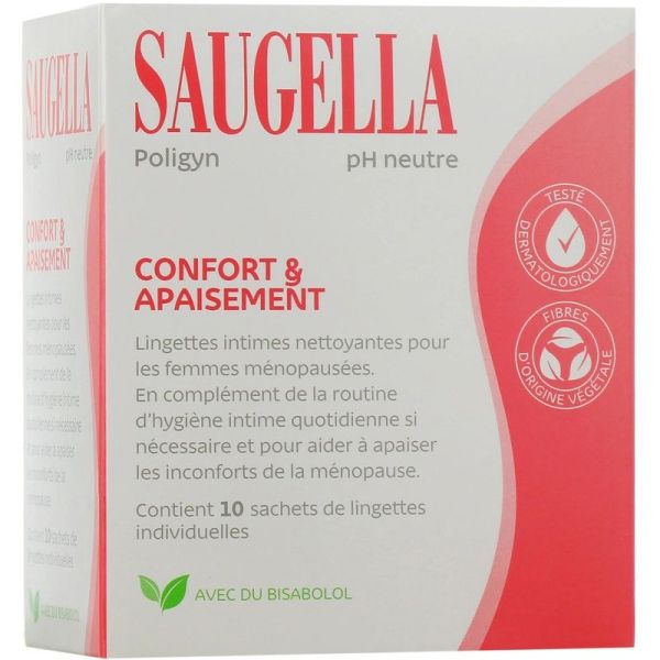 Lingettes Hygiène Intime Poligyn - 10 Lingettes