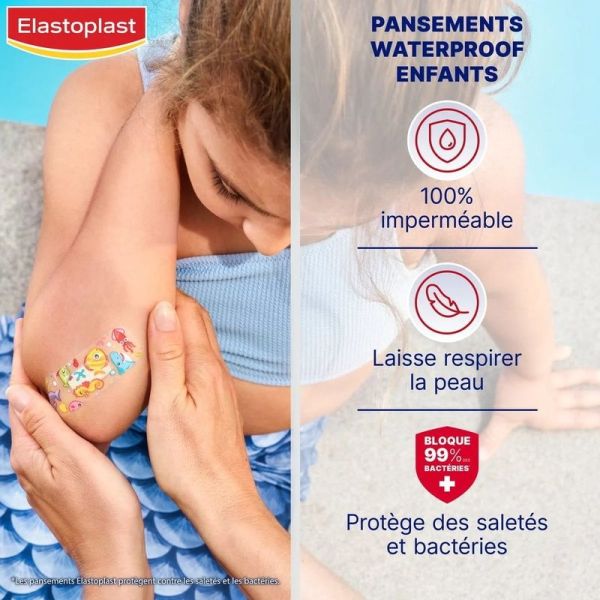 WATERPROOF - Pansements Imperméables Enfants - Motif Arielle - 20 unités