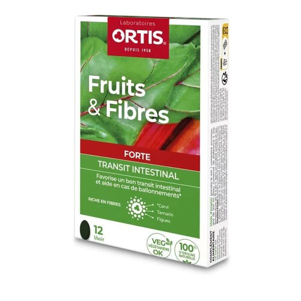 Fruits et Fibres Forte Transit Intestinal Comprimés - 12 comprimés