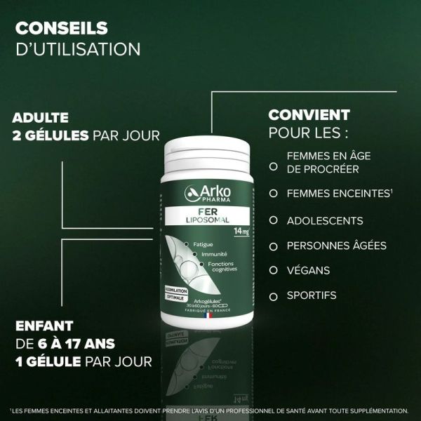 Fer Liposomal Arkogélules - 60 gélules