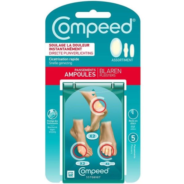 Pansements Ampoules Assortiment Pack 3 en 1 - 5 pansements