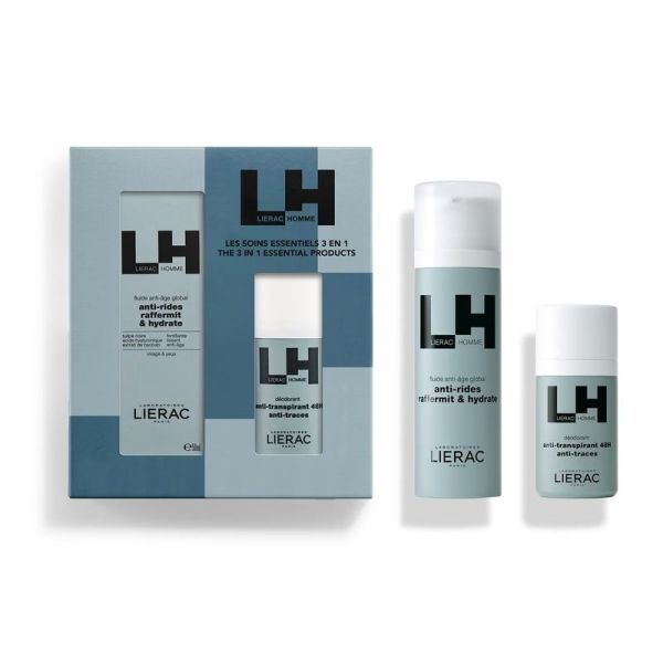 Coffret Fete des Peres Fluide Anti-Age + Deodorant Offert Homme - Fluide Anti-Age Global 50 ml, Deodorant 50 ml
