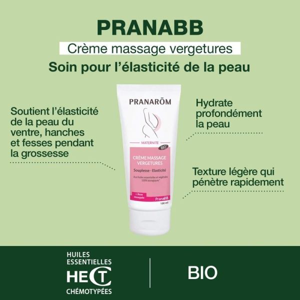 Creme - massage vergetures - Bio PranaBB Maternite - 100 ml