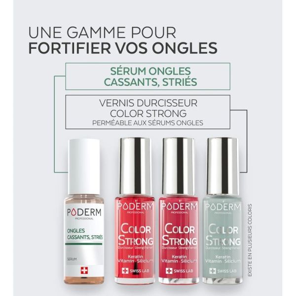 Poderm Color Strong Vernis Durcisseur n°797 Rouge Rosé - 8 ml