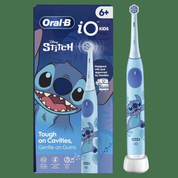 iO Kids Disney Stitch Brosse à Dents Électrique, 1 Brossette, 3 Modes Avec Mode Douceur Pour Enfants
